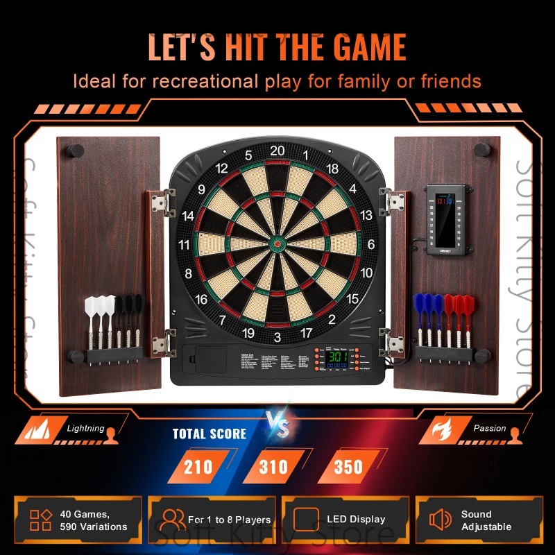 Electronic Dartboard Cabinet - مجموعة لوحة رمي السهام مع خزانة