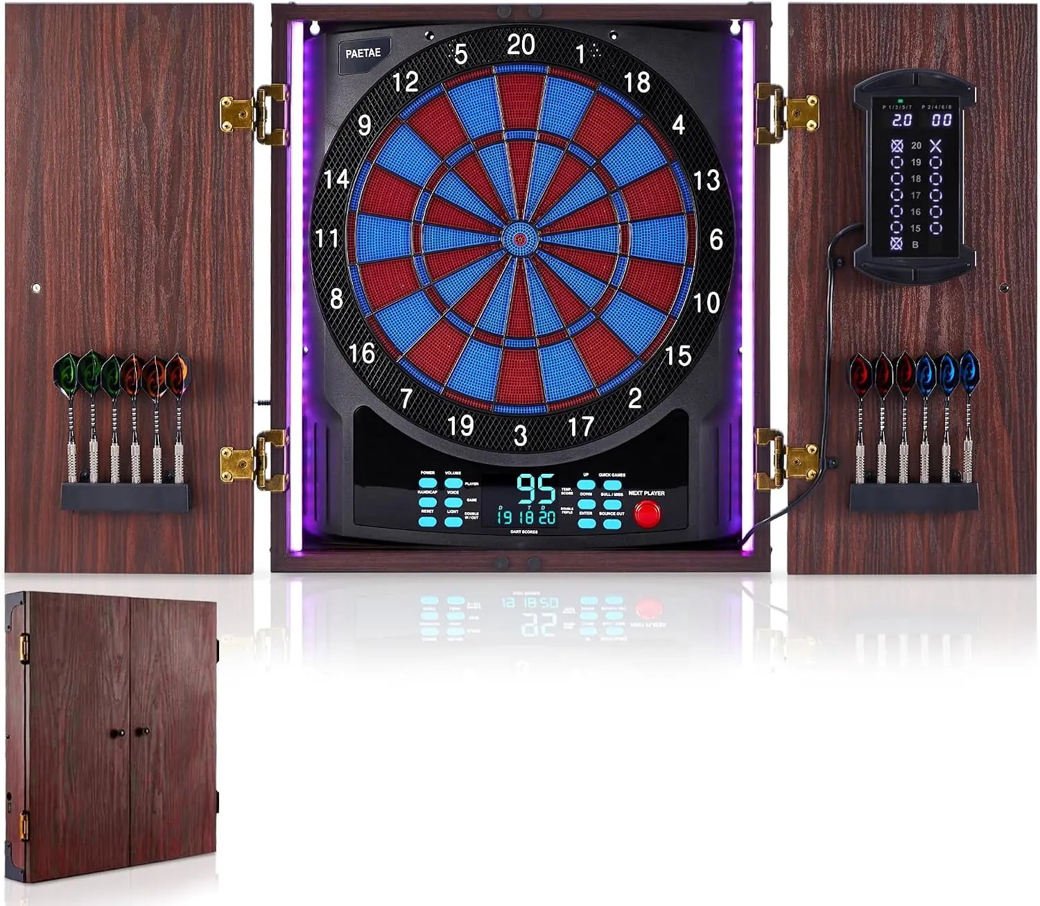 Electronic Dartboard Cabinet - خزانة لوحة السهام الإلكترونية مع لوحة