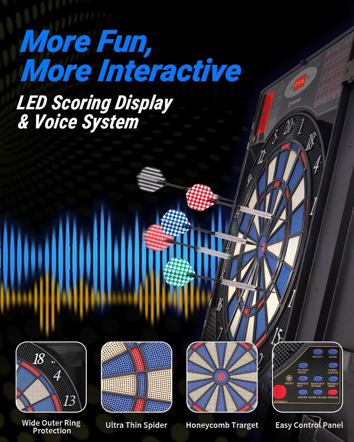 مجموعة لوحة رمي السهام الإلكتر - مراجعة Electronic Dartboard Cabinet وسعره