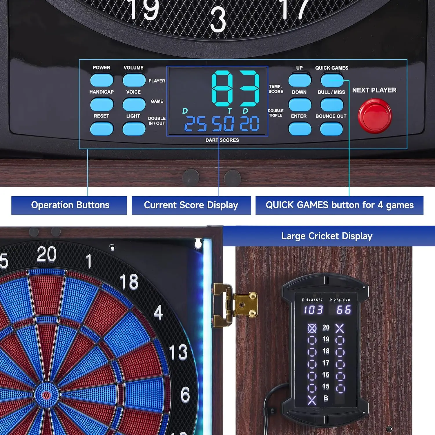خزانة لوحة السهام الإلكترونية  - مراجعة Electronic Dartboard Cabinet وسعره