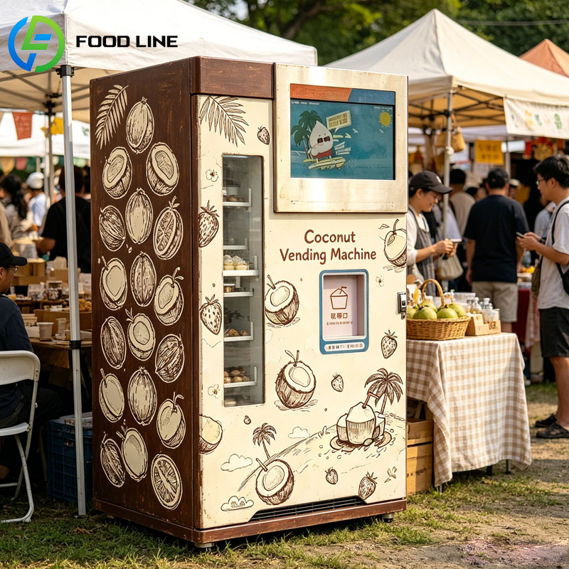 آلة بيع جوز الهند الطازج الذكي - مراجعة Open Vending Machine وسعره