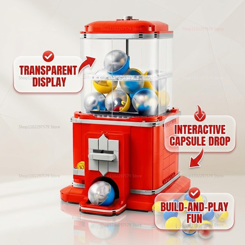 مجموعة مكعبات بناء ماكينة البي - مراجعة Arcade Vending Machine وسعره