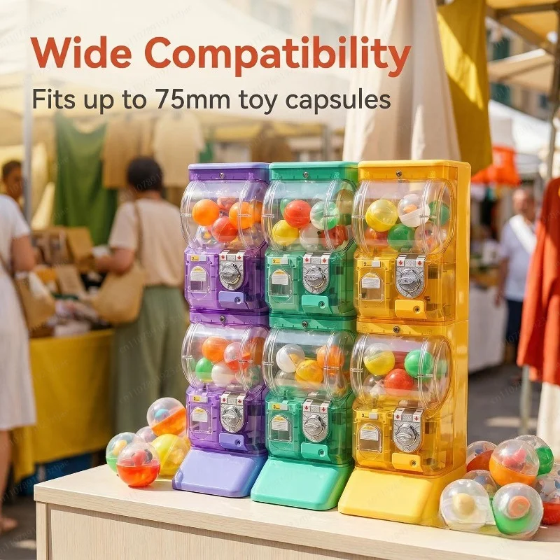 آلة غاشابون شفافة بيضاء ذات طب - مراجعة Arcade Vending Machine وسعره