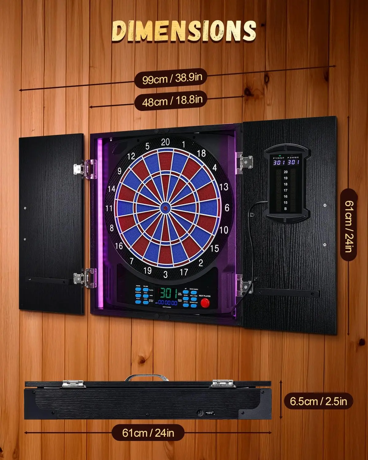 لوحة سهام إلكترونية، خزانة سها - مراجعة Electronic Dartboard Cabinet وسعره