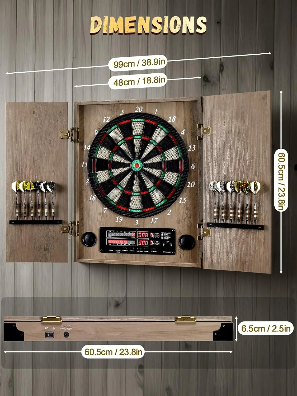 لوحة سهام إلكترونية، خزانة لوح - مراجعة Electronic Dartboard Cabinet وسعره