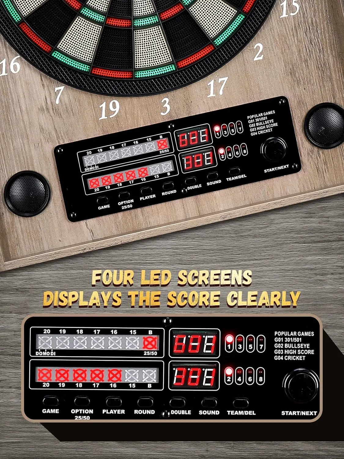 لوحة سهام إلكترونية، خزانة لوح - مراجعة Electronic Dartboard Cabinet وسعره